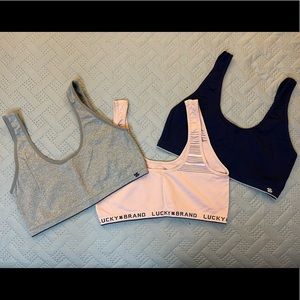 🍀Lucky Brand Women Seamless Sports Logo Bra (3 Pk) L 🍀
